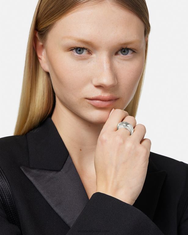 acessórios P2TX732 Versace anel da lua da galáxia prata mulheres