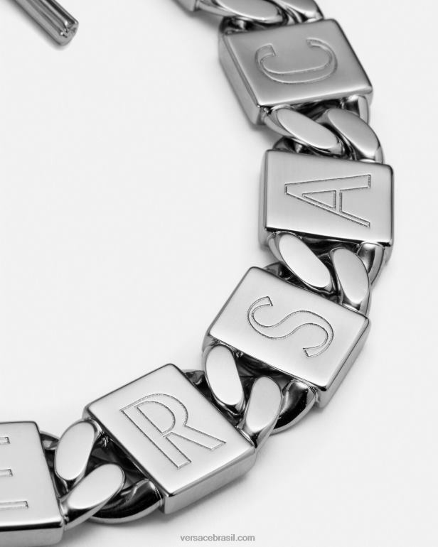 acessórios P2TX737 Versace pulseira de azulejos prata mulheres