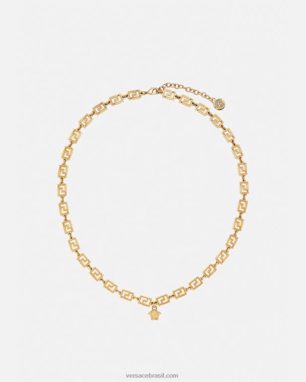 acessórios P2TX744 Versace colar medusa grega ouro mulheres