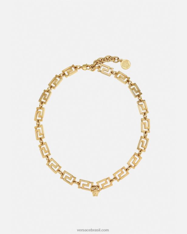 acessórios P2TX745 Versace colar grego ouro mulheres