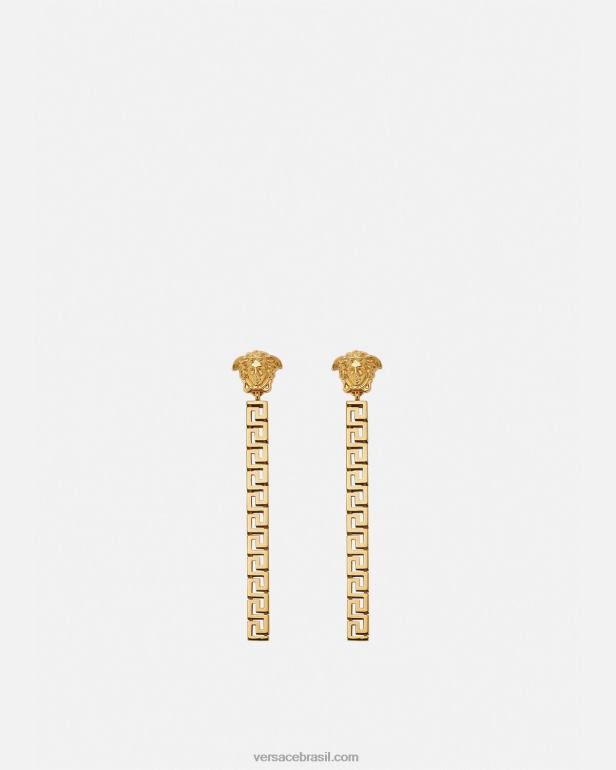 acessórios P2TX748 Versace brincos la medusa greca ouro mulheres