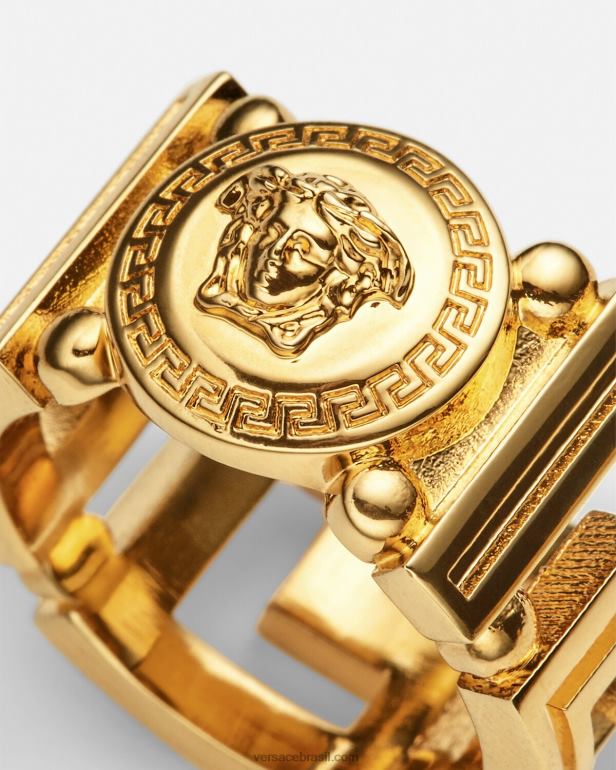 acessórios P2TX751 Versace anel medusa grega ouro mulheres