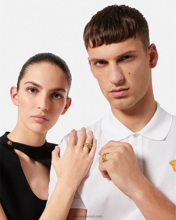 acessórios P2TX756 Versace anel de cristal medusa greca ouro mulheres