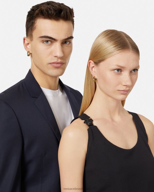 acessórios P2TX762 Versace brincos de argola Greca ouro mulheres
