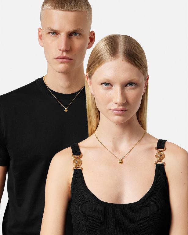 acessórios P2TX772 Versace colar de medusa de cristal ouro mulheres