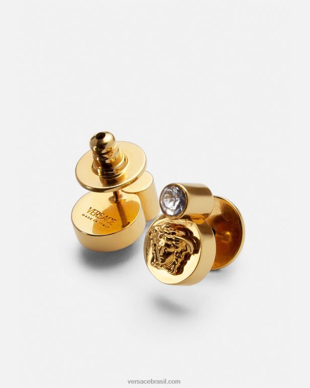 acessórios P2TX778 Versace brincos de medusa de cristal ouro mulheres