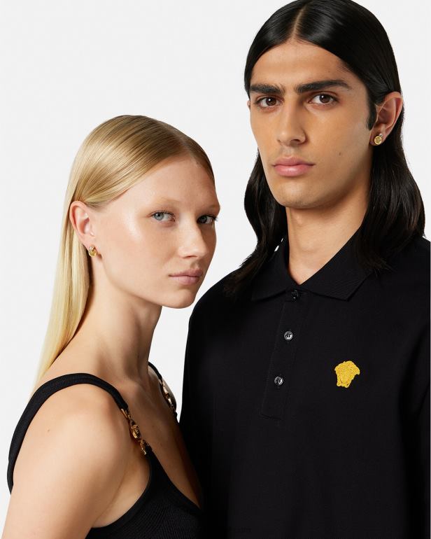 acessórios P2TX778 Versace brincos de medusa de cristal ouro mulheres