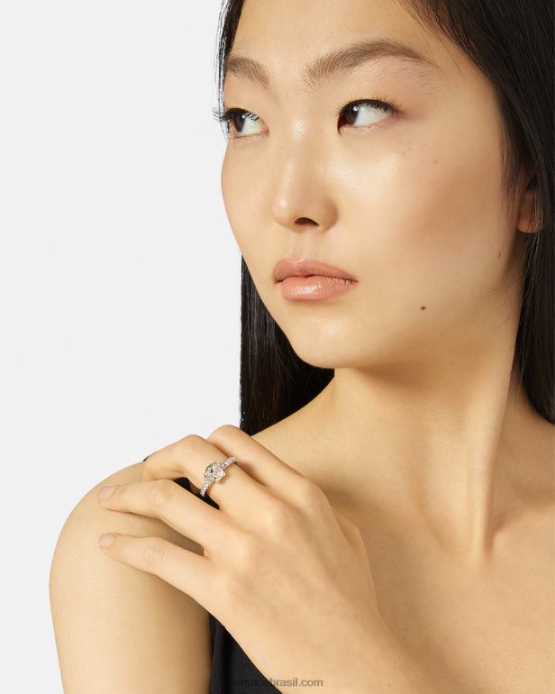 acessórios P2TX782 Versace anel de cristal la medusa ouro mulheres