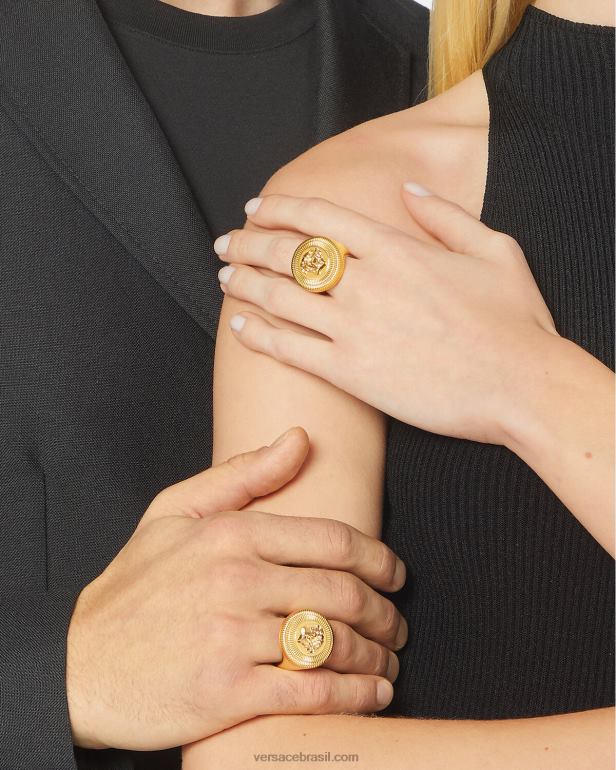 acessórios P2TX783 Versace anel biggie medusa ouro mulheres