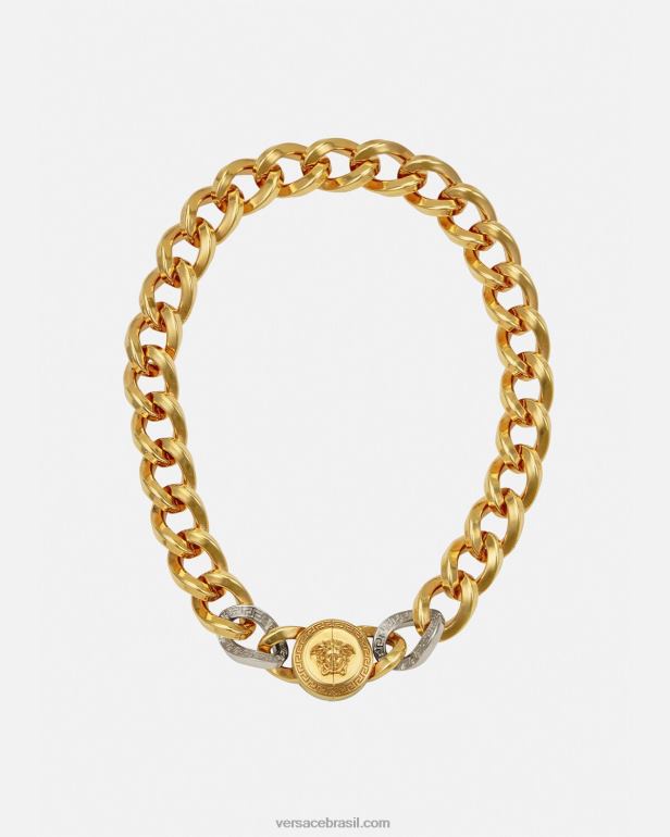 acessórios P2TX785 Versace colar de medusa ouro mulheres