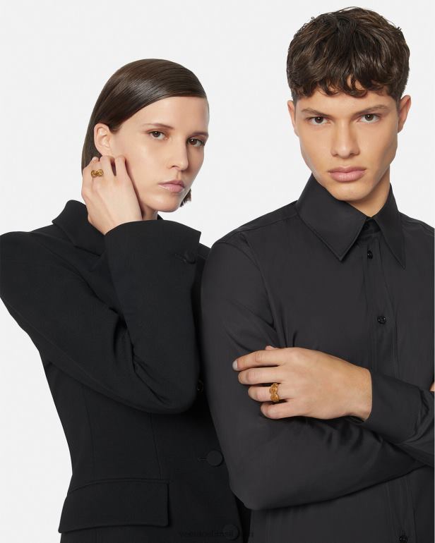 acessórios P2TX795 Versace anel de homenagem à medusa tributo ouro mulheres