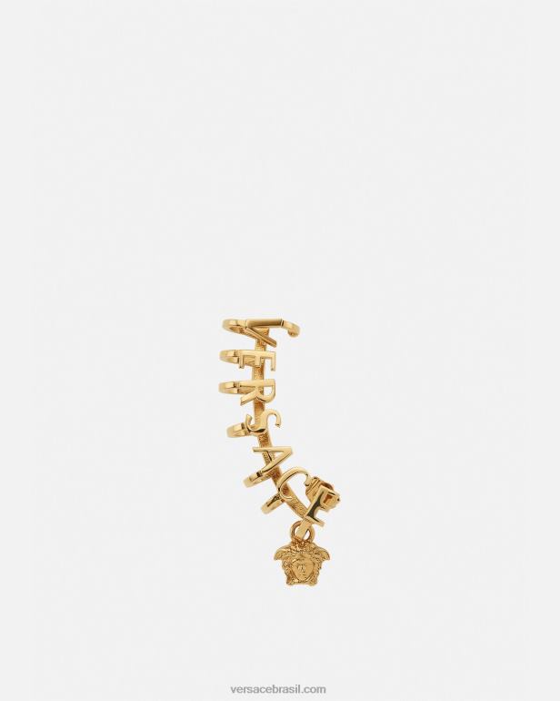 acessórios P2TX802 Versace ear cuff com logo medusa ouro mulheres