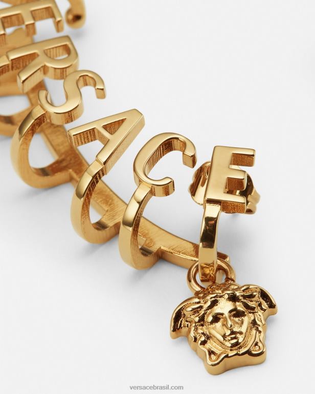 acessórios P2TX802 Versace ear cuff com logo medusa ouro mulheres
