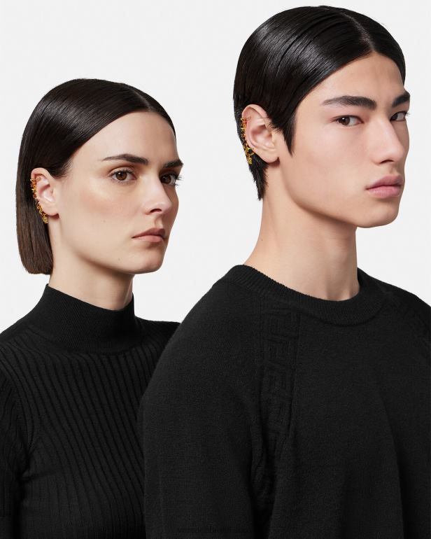 acessórios P2TX802 Versace ear cuff com logo medusa ouro mulheres