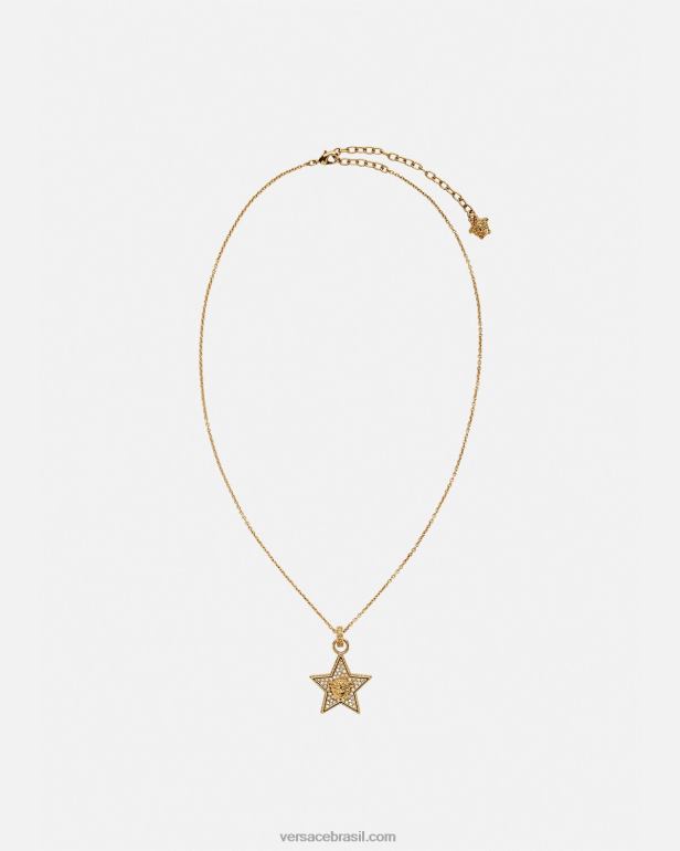 acessórios P2TX822 Versace colar de galáxia de cristal ouro mulheres