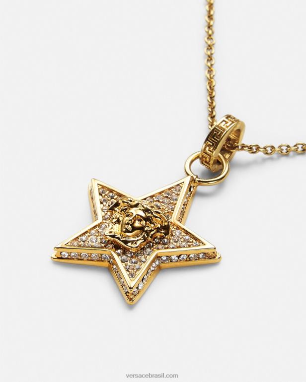 acessórios P2TX822 Versace colar de galáxia de cristal ouro mulheres