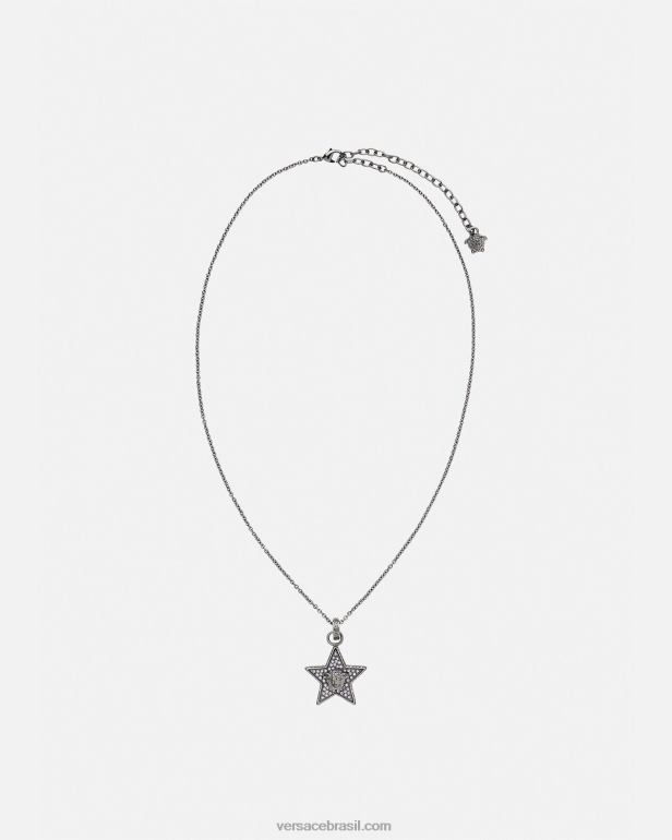 acessórios P2TX823 Versace colar de galáxia de cristal cinza mulheres