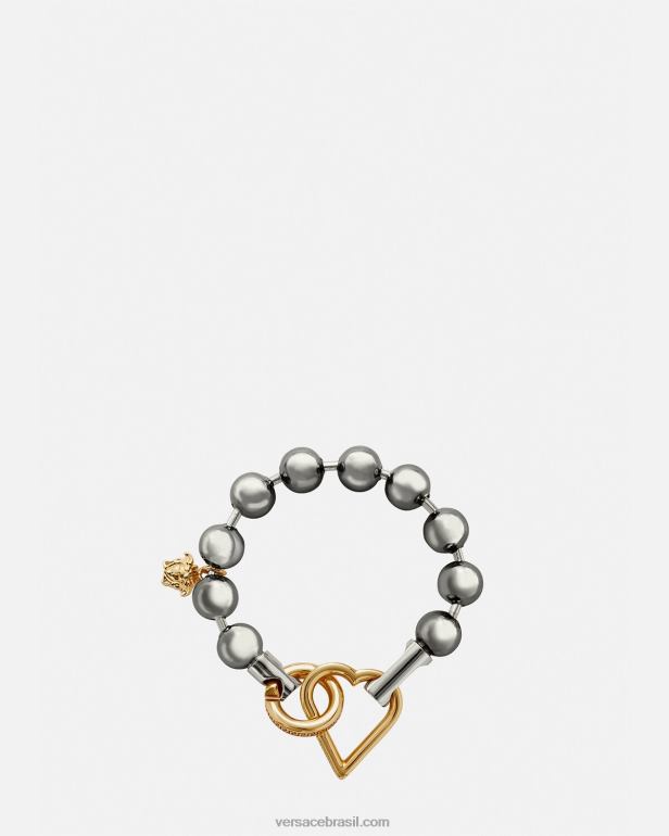 acessórios P2TX831 Versace pulseira de corrente funky ouro Prata mulheres