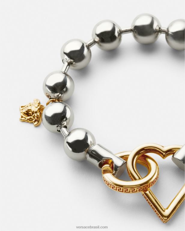 acessórios P2TX831 Versace pulseira de corrente funky ouro Prata mulheres