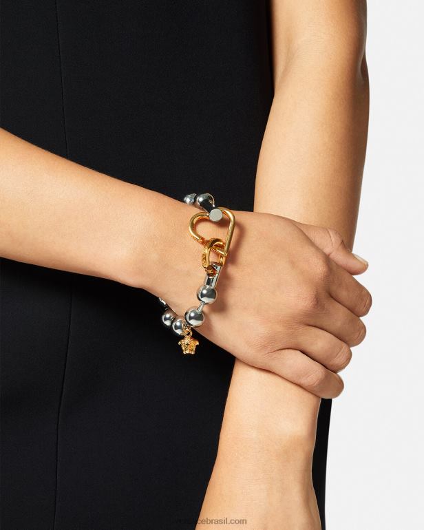 acessórios P2TX831 Versace pulseira de corrente funky ouro Prata mulheres