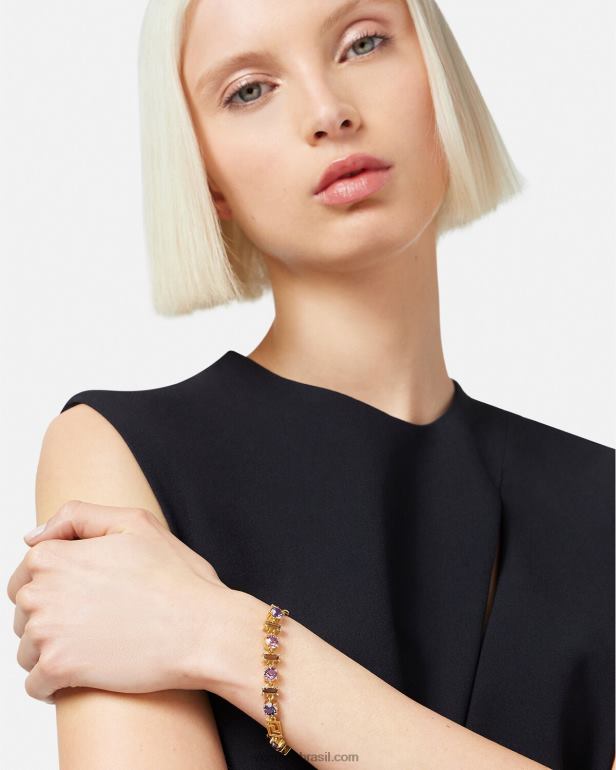 acessórios P2TX839 Versace pulseira de cristal greca Uma cor mulheres