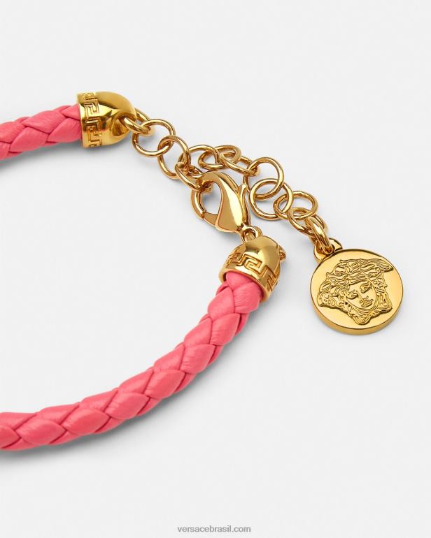 acessórios P2TX842 Versace pulseira de couro galáxia rosa mulheres