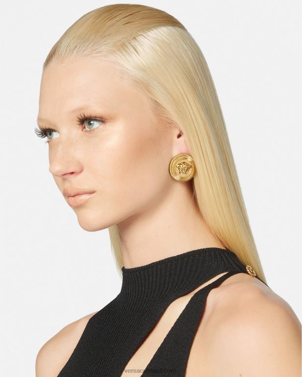 acessórios P2TX845 Versace brincos medusa biggie ouro mulheres