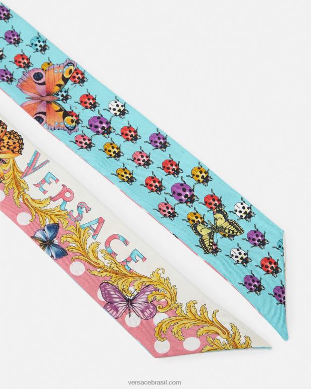 acessórios P2TX893 Versace gravata de lenço de borboletas imprimir mulheres