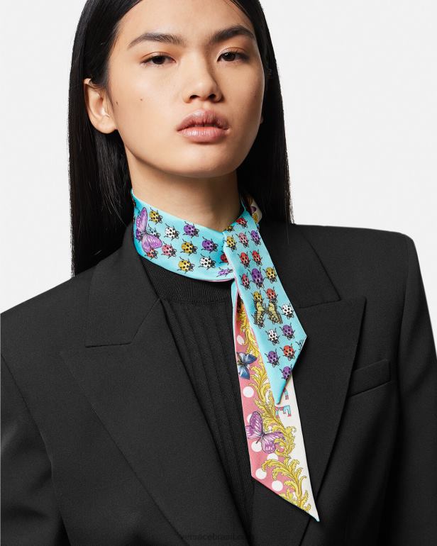 acessórios P2TX893 Versace gravata de lenço de borboletas imprimir mulheres
