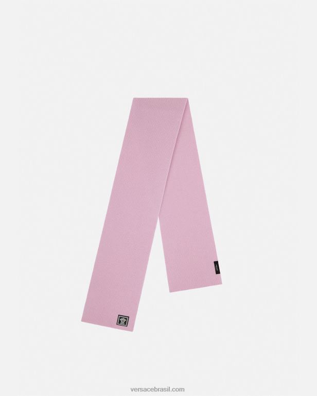 acessórios P2TX904 Versace lenço canelado em lã medusa luz rosa mulheres