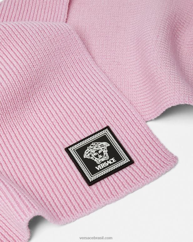 acessórios P2TX904 Versace lenço canelado em lã medusa luz rosa mulheres