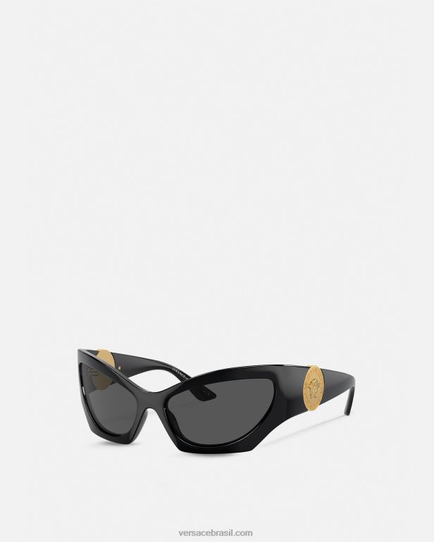 acessórios P2TX587 Versace óculos de sol gatinho medusa preto mulheres