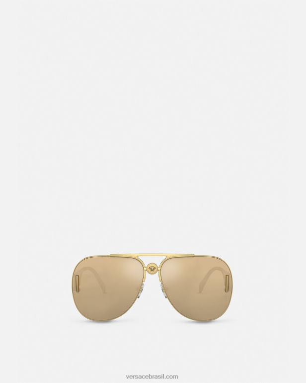 acessórios P2TX595 Versace óculos medusa biggie piloto ouro mulheres