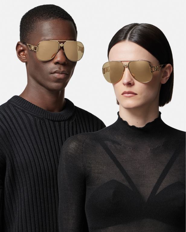 acessórios P2TX595 Versace óculos medusa biggie piloto ouro mulheres