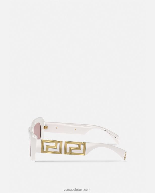 acessórios P2TX602 Versace óculos de sol Greca sem fim branco mulheres
