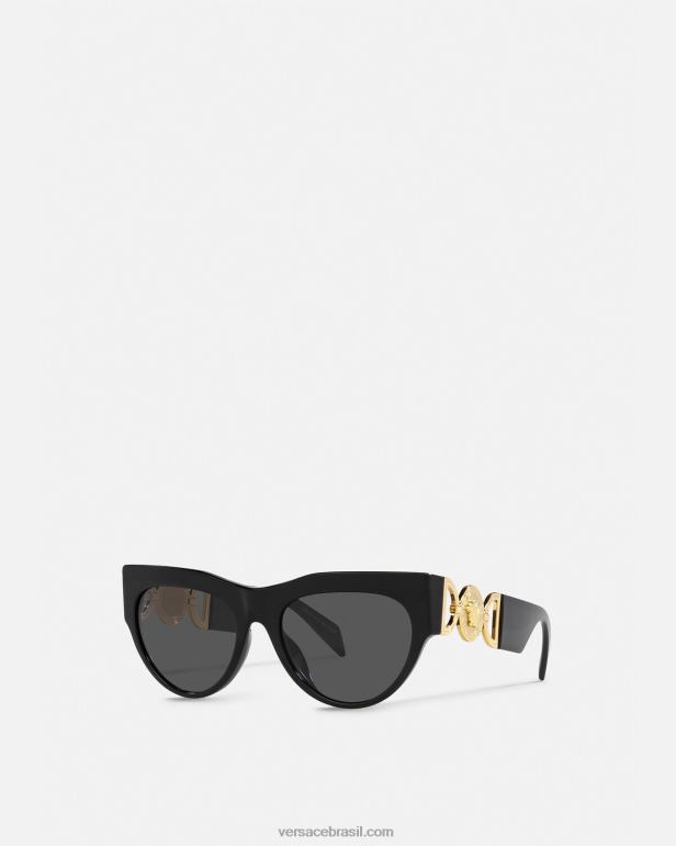 acessórios P2TX603 Versace óculos de sol medusa alado preto mulheres