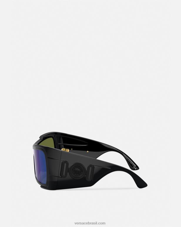 acessórios P2TX605 Versace óculos maxi medusa biggie shield preto mulheres