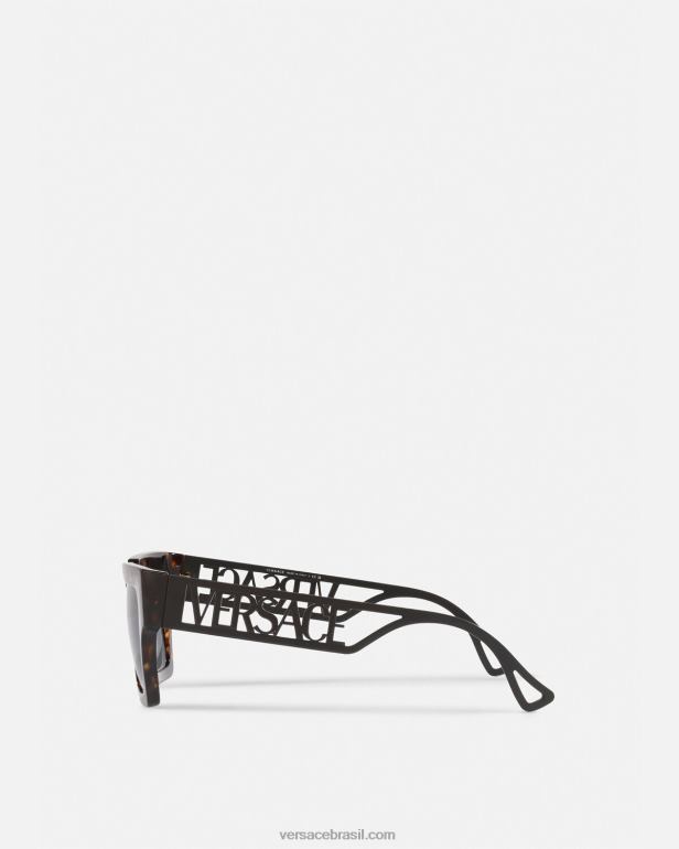 acessórios P2TX620 Versace Óculos de sol vintage com logotipo dos anos 90 Havana mulheres