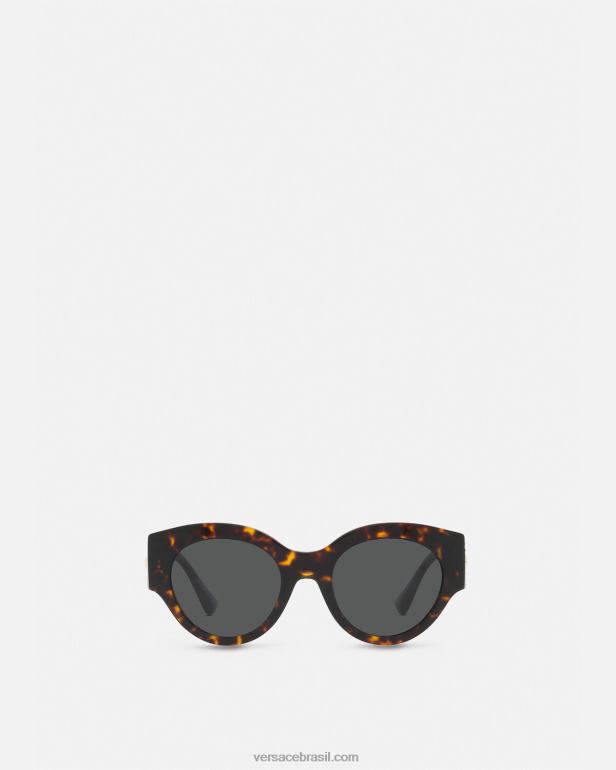 acessórios P2TX628 Versace óculos de sol de cristal medusa brilhante Havana mulheres