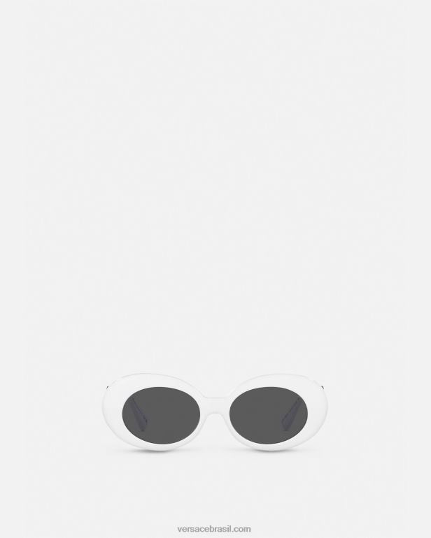 acessórios P2TX632 Versace óculos de sol medusa biggie ovais branco mulheres