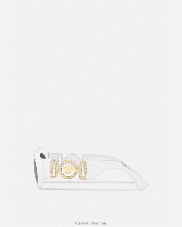 acessórios P2TX632 Versace óculos de sol medusa biggie ovais branco mulheres