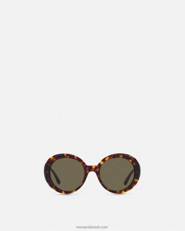 acessórios P2TX655 Versace óculos de sol medusa borboleta ajuste adicional Havana mulheres