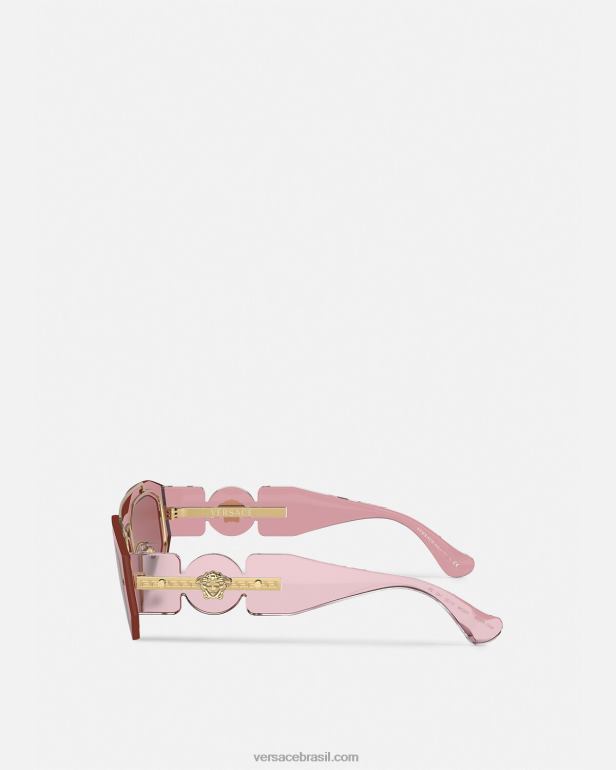 acessórios P2TX658 Versace óculos de sol medusa biggie rosa mulheres