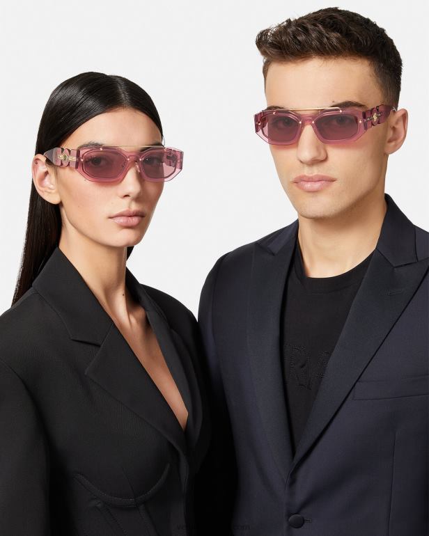 acessórios P2TX658 Versace óculos de sol medusa biggie rosa mulheres