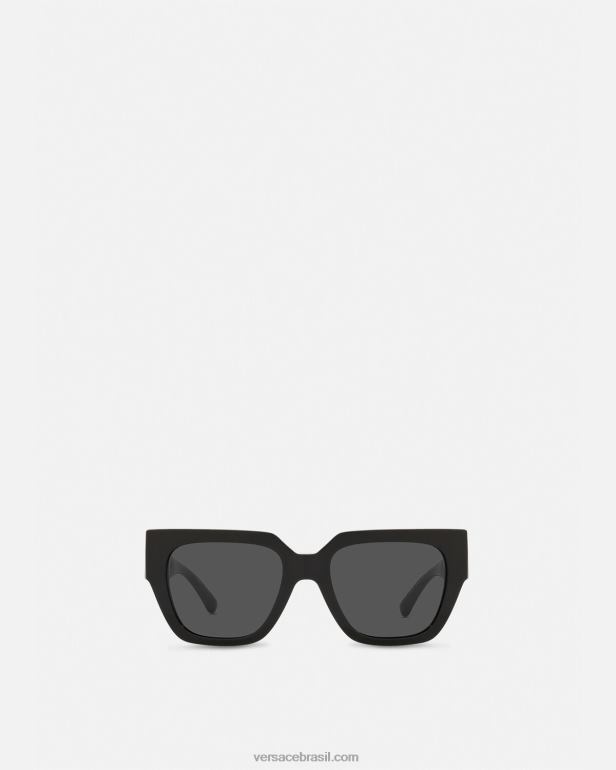 acessórios P2TX661 Versace óculos de sol com corrente medusa preto mulheres