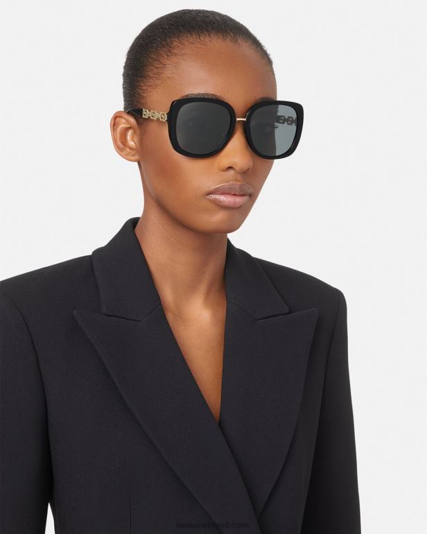 acessórios P2TX665 Versace óculos de sol grego preto mulheres