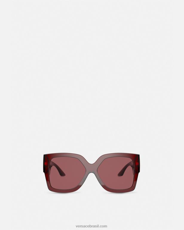 acessórios P2TX668 Versace óculos de sol grego Borgonha mulheres