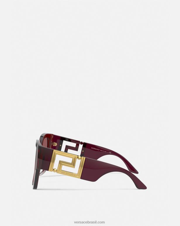 acessórios P2TX668 Versace óculos de sol grego Borgonha mulheres