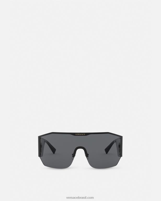 acessórios P2TX669 Versace óculos de sol medusa halo escudo preto mulheres