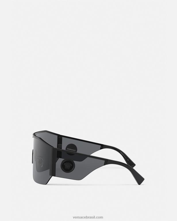 acessórios P2TX669 Versace óculos de sol medusa halo escudo preto mulheres